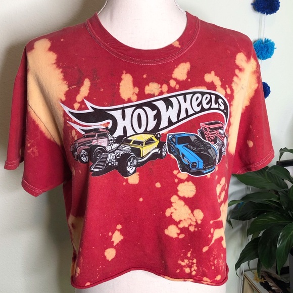 Hot Wheels Tops - Mattel Hot Wheels Toybox Bleached Crop Tee M